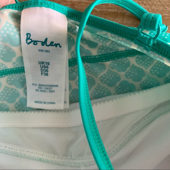 Boden Green Swimsuit Top 6 - Picture 3 of 4